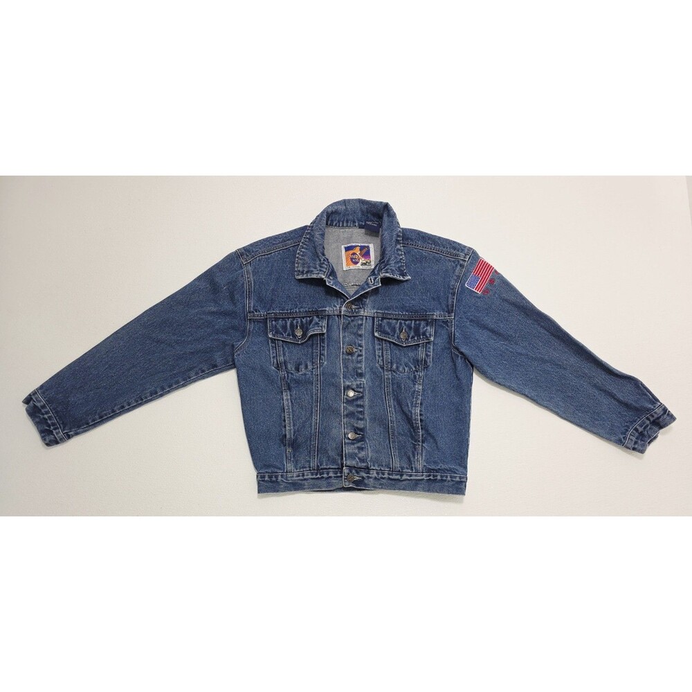 Vintage 90's Hard Rock Hotel Las Vegas Embroidered Jean Denim Jacket Size Small